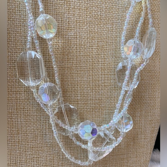 Vintage‎ Faceted Crystal Multi Strands Necklace - Picture 1 of 9